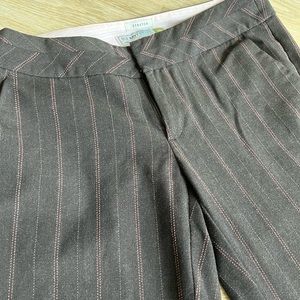 Old Navy Y2K dress pants. Low waist. Stretch. Pink pin stripe on gray.